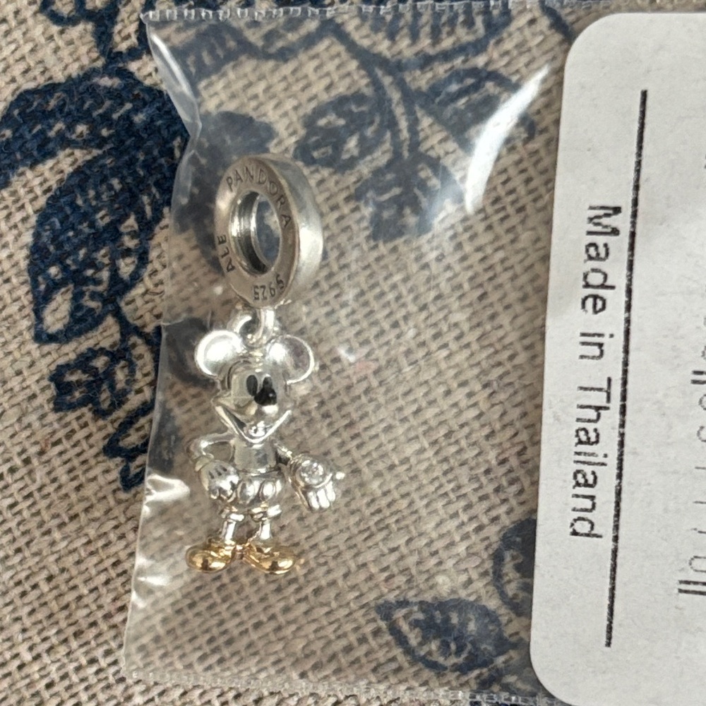 Pandora 14k Gold Mickey Mouse Charm with Diamond